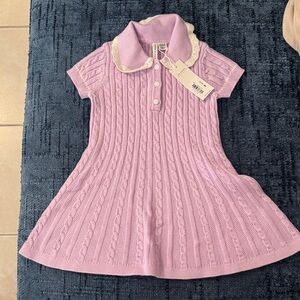 Janie and Jack Lilac Cable Knit Dress